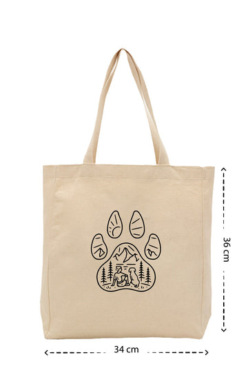 Wild Paw - Kanvas Çanta - Krem