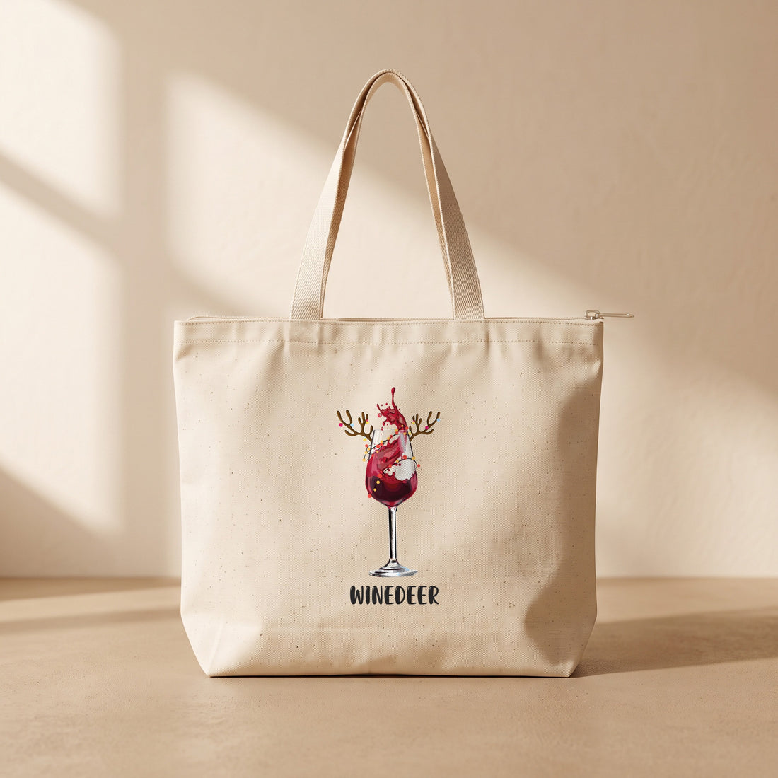 WineDeer - Fermuarlı Tote Bag