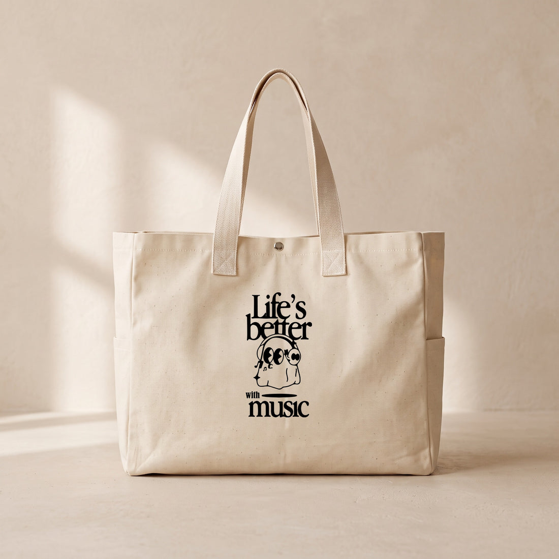 With Music - Çıtçıtlı Tote Bag