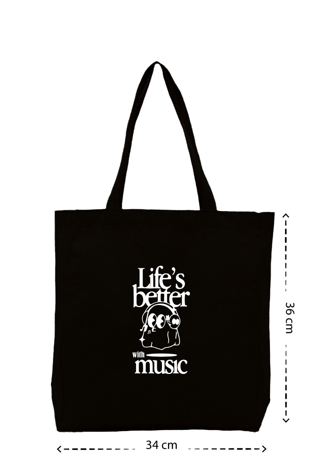 With Music - Kanvas Çanta - Krem