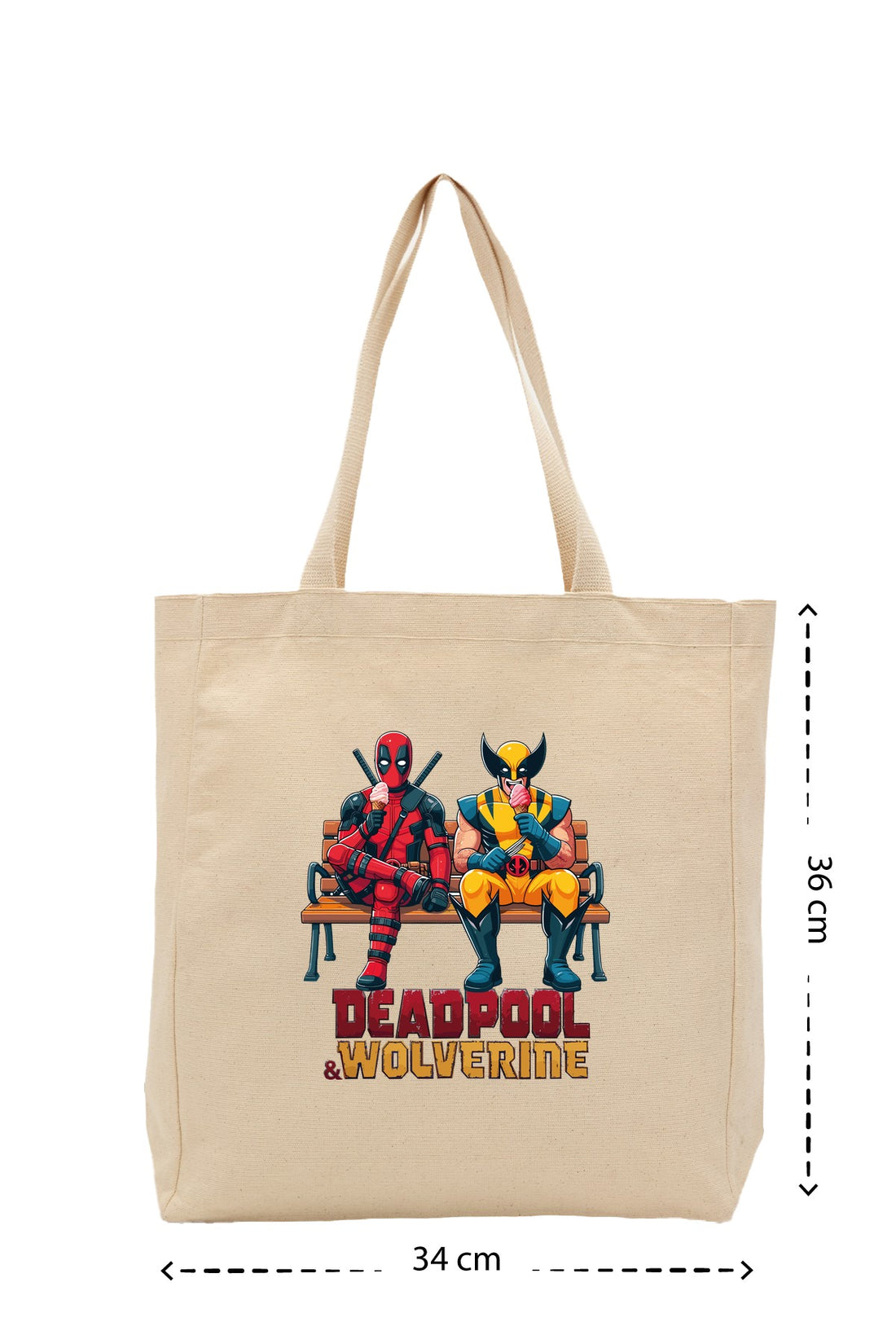 Wolverine Deadpool - Kanvas Çanta - Krem