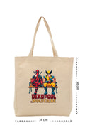 Wolverine Deadpool - Kanvas Çanta - Krem