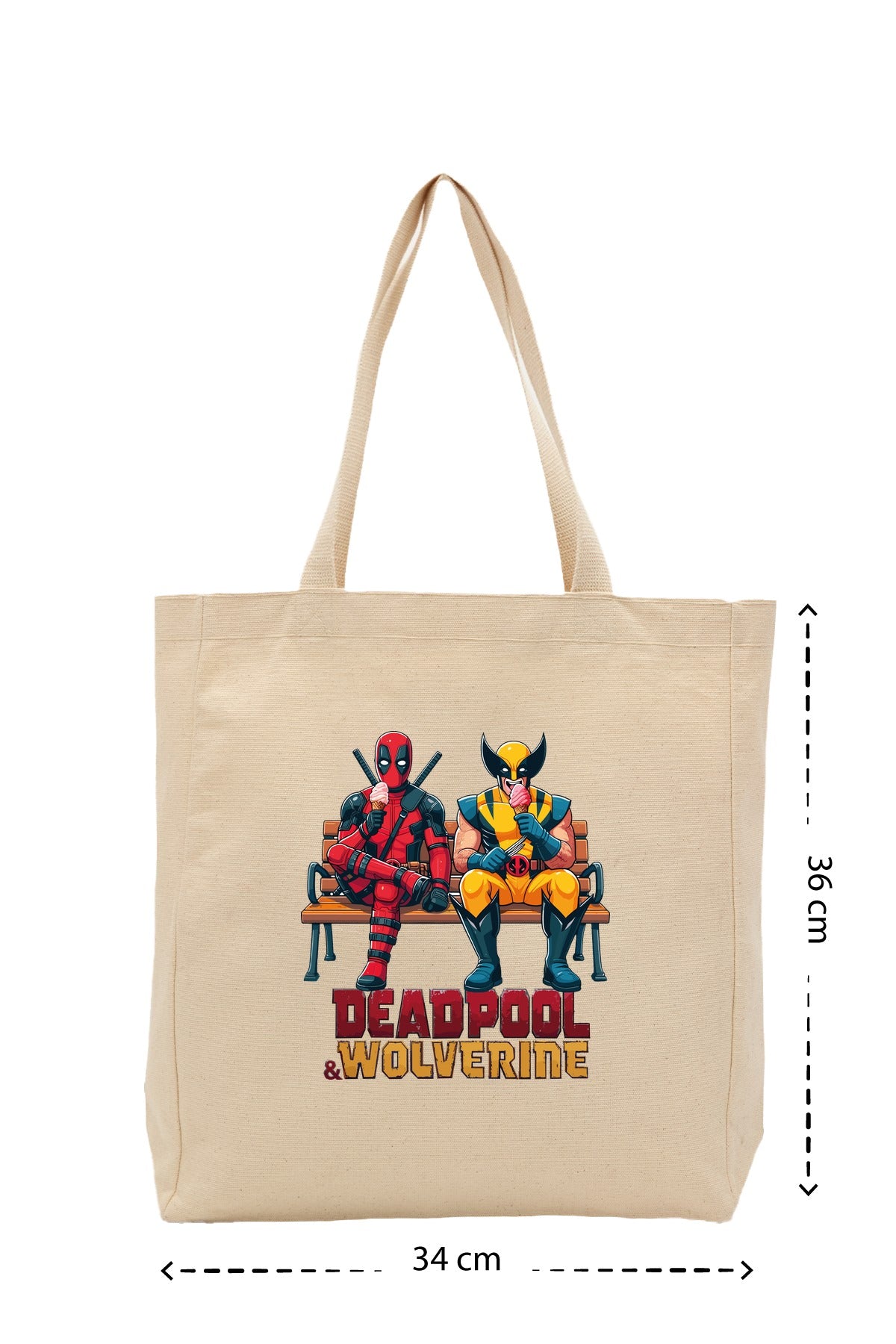 Wolverine Deadpool - Kanvas Çanta - Krem