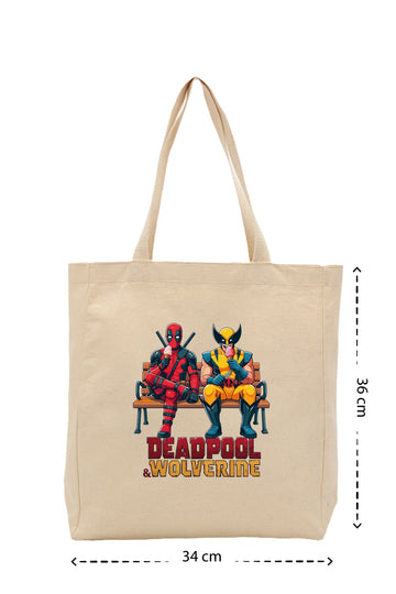 Wolverine Deadpool - Kanvas Çanta - Krem