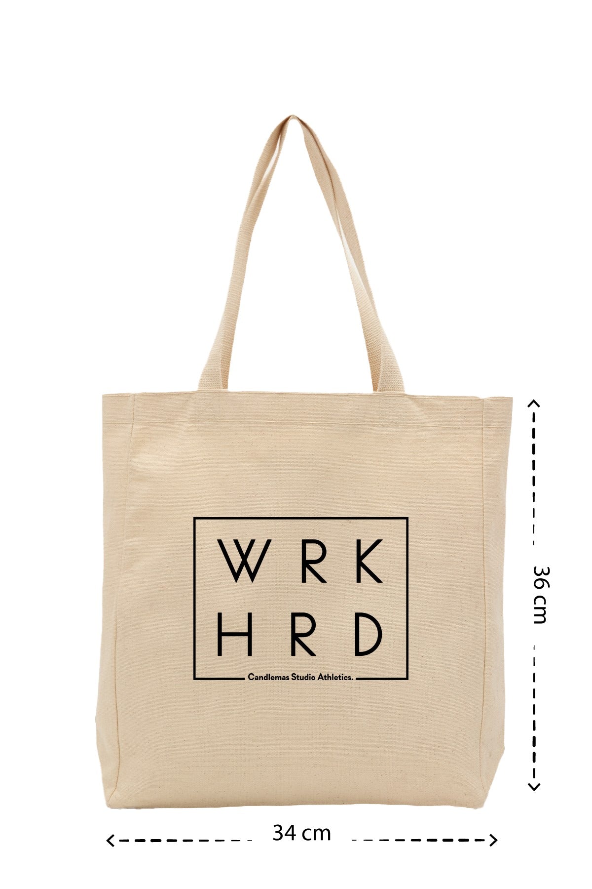 Work Hard - Kanvas Çanta - Krem