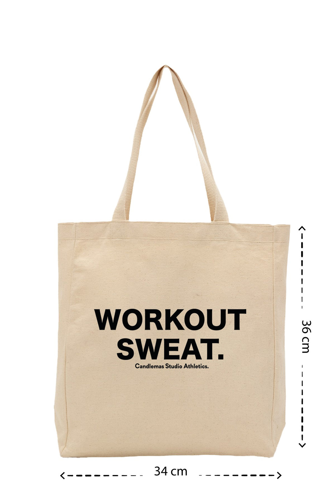 " Workout sweat " - Kanvas Çanta - Krem