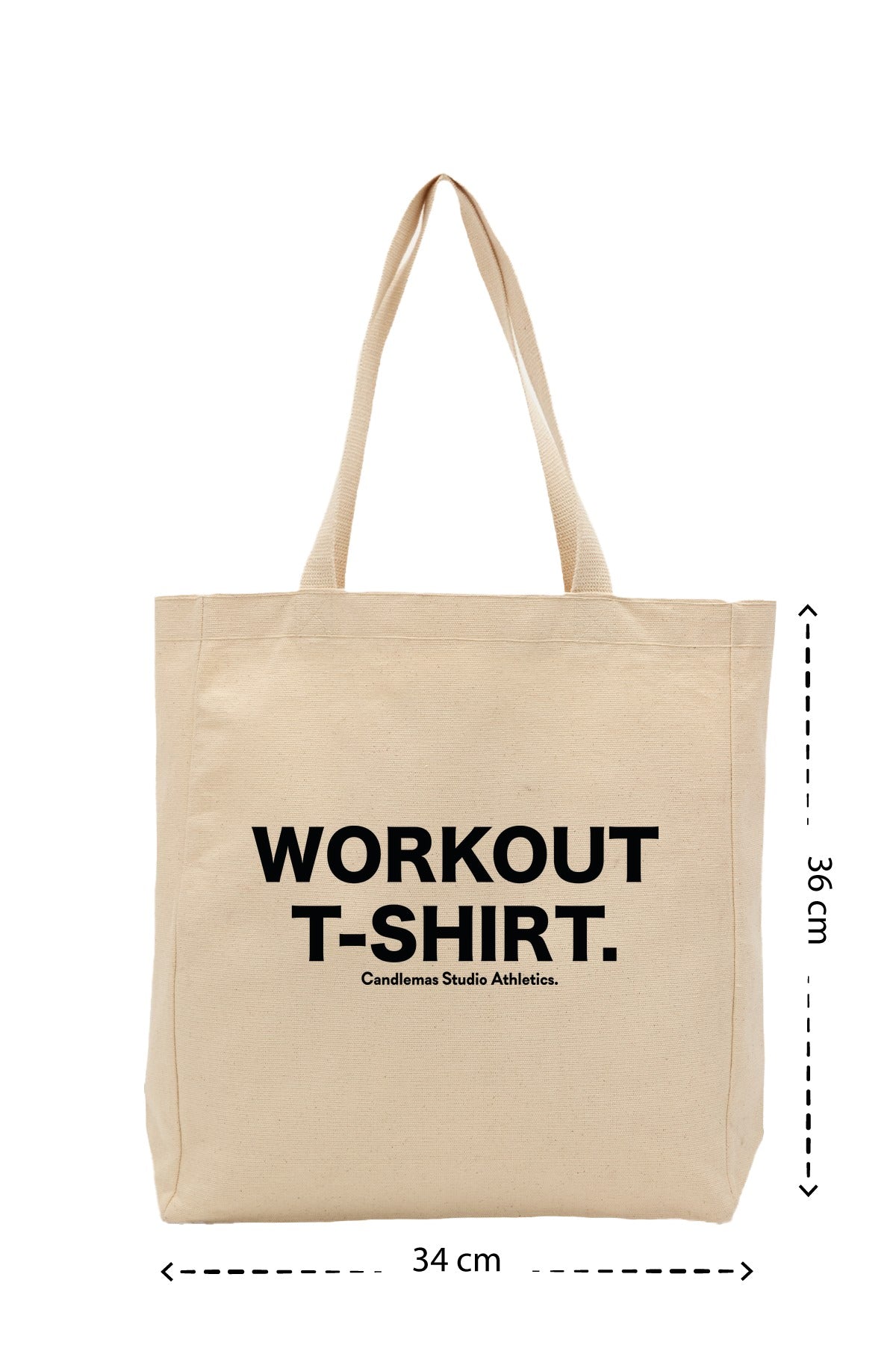 " Workout T-Shirt " - Kanvas Çanta - Krem