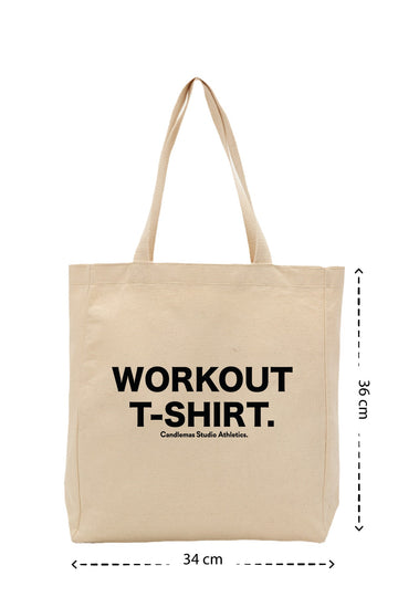 " Workout T-Shirt " - Kanvas Çanta - Krem
