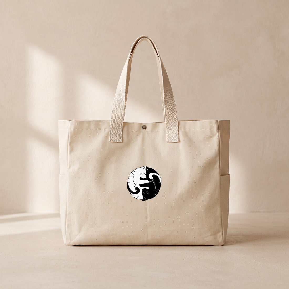 Ying Yang Cat - Çıtçıtlı Tote Bag
