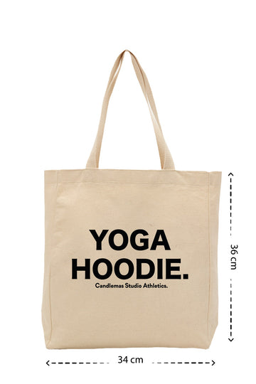 " Yoga Hoodie " - Kanvas Çanta - Krem